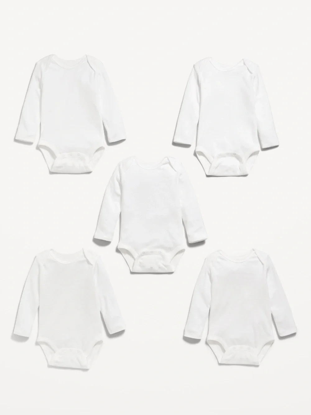 🆕 5-Pack Baby Old Navy Unisex Bodysuit White 6-12M